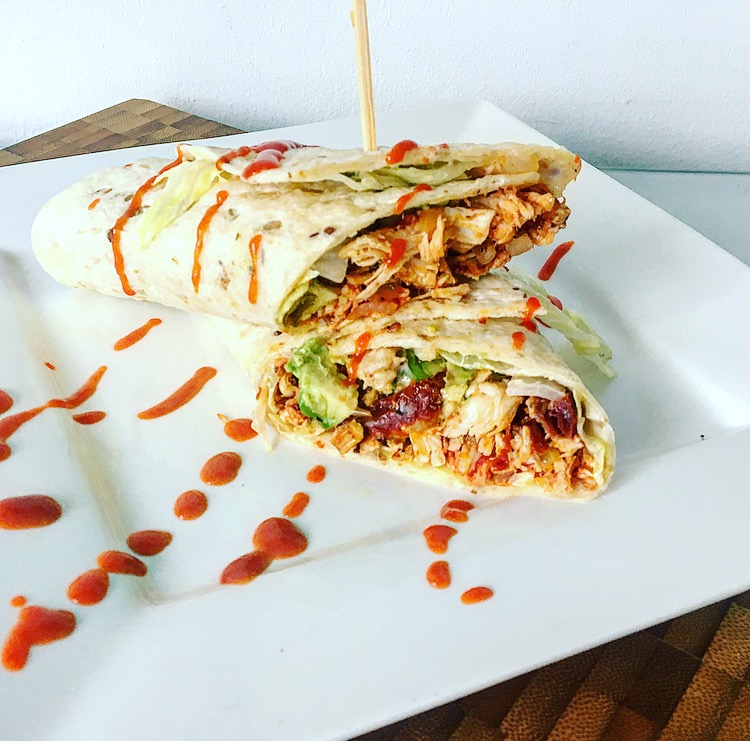 Pulled chicken wrap