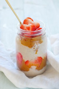 Pindakaas Overnight Oats met aardbeien 2